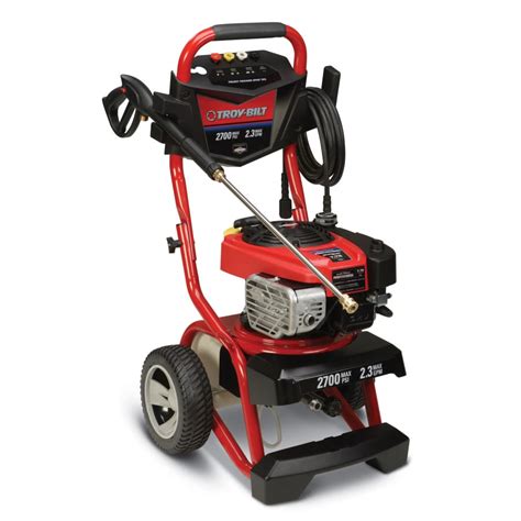 This <strong>pressure washer</strong> has a Briggs & StrattonTM 725 EXi engine with 163cc and is built to clean dirt, grime, and tough stains with ease. . Troy bilt 2700 psi pressure washer